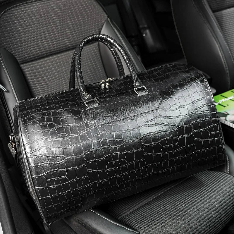 Sac de Voyage Homme PU Motif Alligator Sport Business 48x26x28cm – CLEVI Paris