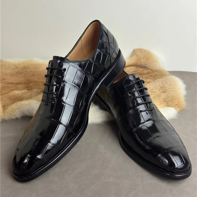 Chaussures Oxford homme en cuir de crocodile – CLEVI Paris