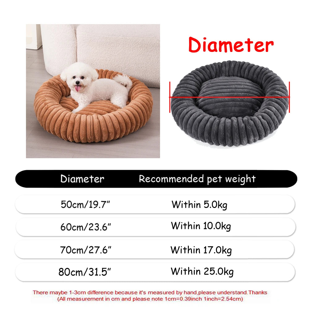 Lit rond en peluche chien et chat 40 à 90 cm – CLEVI Paris