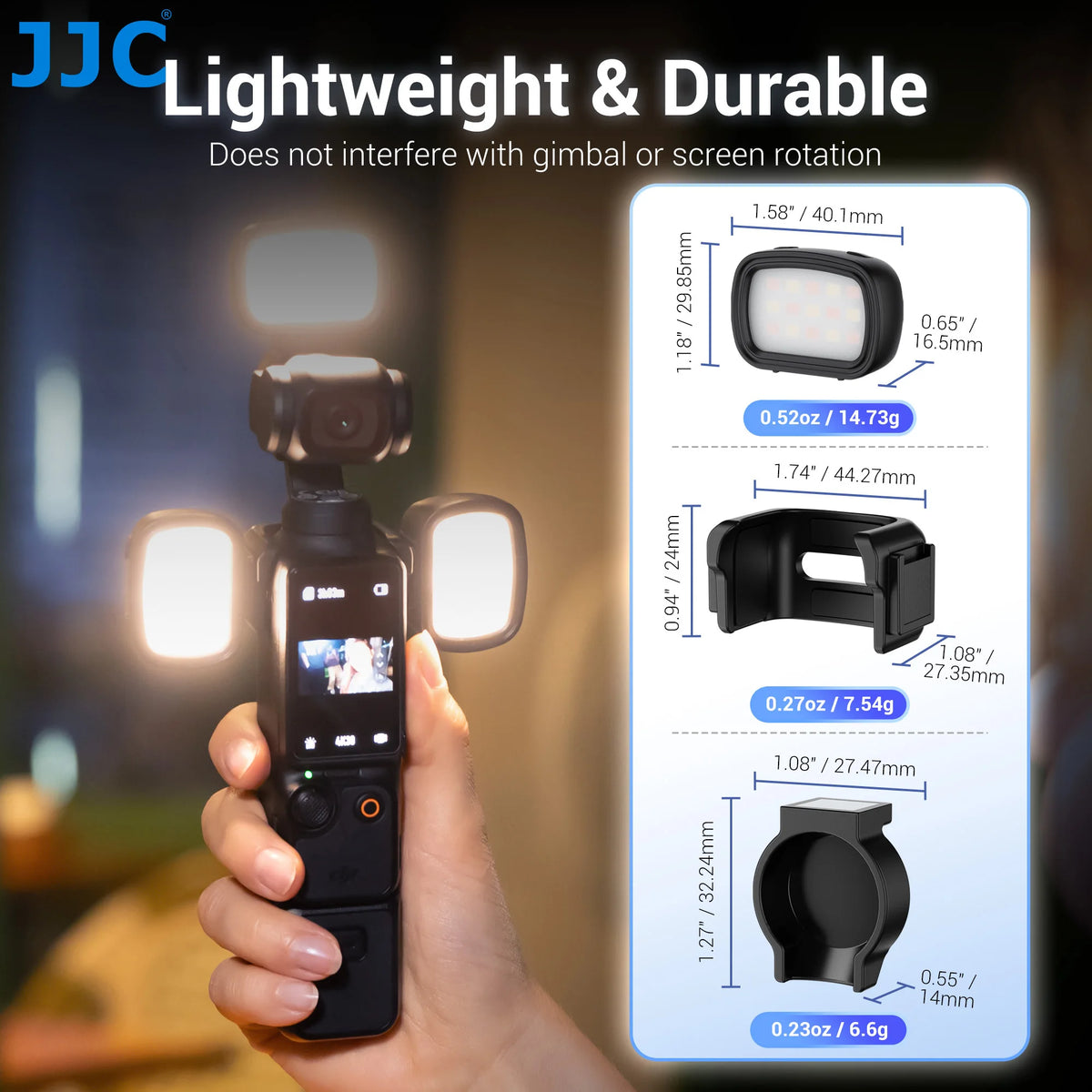 Kit lampes LED JJC pour Osmo Pocket 3/4 – CLEVI Paris