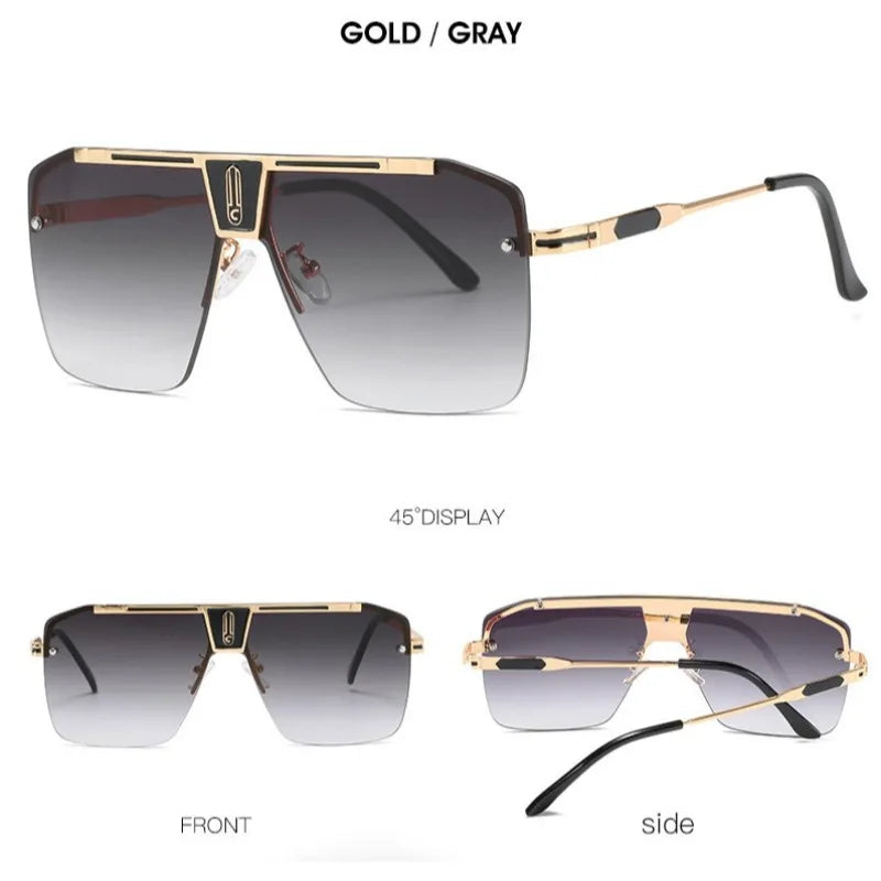 Lunettes de Soleil Carrées Sans Monture Dégradé UV400 Unisexe – CLEVI Paris