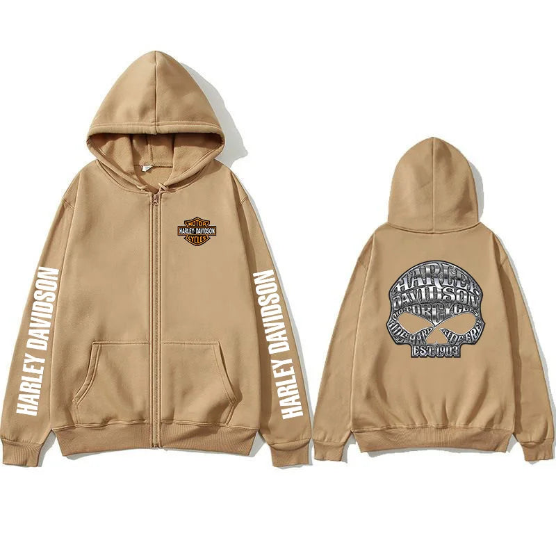 Sweatshirt Zippé à Capuche Harley Davidson – CLEVI Paris