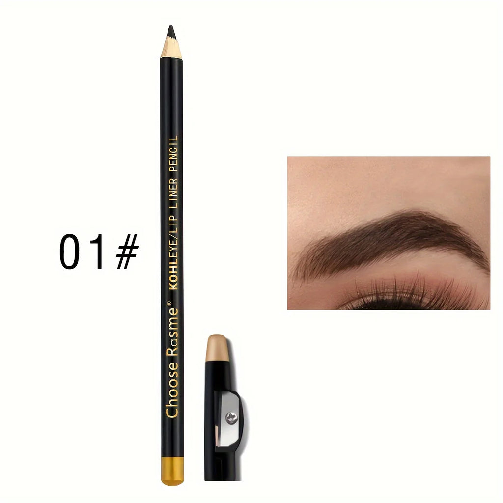 Kit Maquillage 3-en-1 – Crayon Sourcils, Eye-Liner & Lèvres Waterproof Longue Tenue + Taille-Crayon – CLEVI Paris