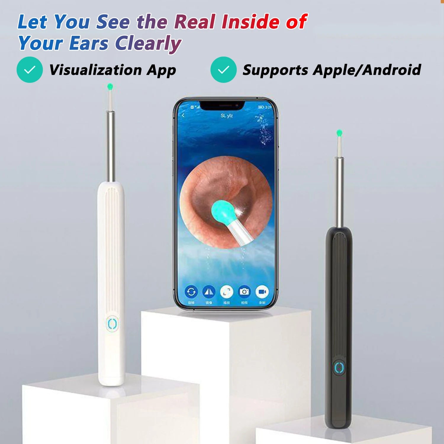 Kit Nettoyeur Oreilles Visuel HD 1080P Wi-Fi Otoscope IP67 USB-C – CLEVI Paris