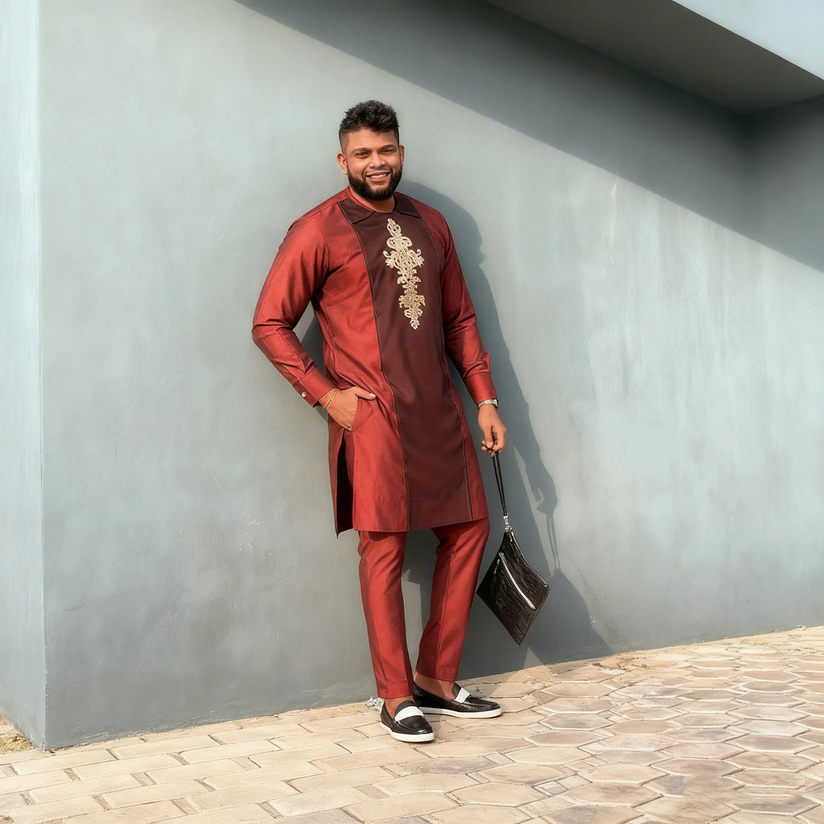 Costume Africain Homme 2 Pièces Kaftan – CLEVI Paris