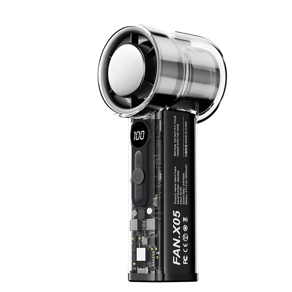 Ventilateur portatif rechargeable 3000 mAh – CLEVI Paris