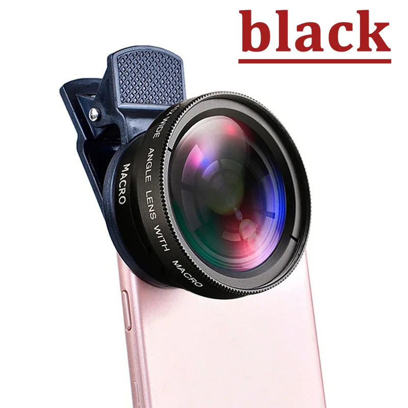 Kit Objectif 2-en-1 Smartphone – Grand Angle 0.45x + Macro HD, Clip Universel iPhone & Android