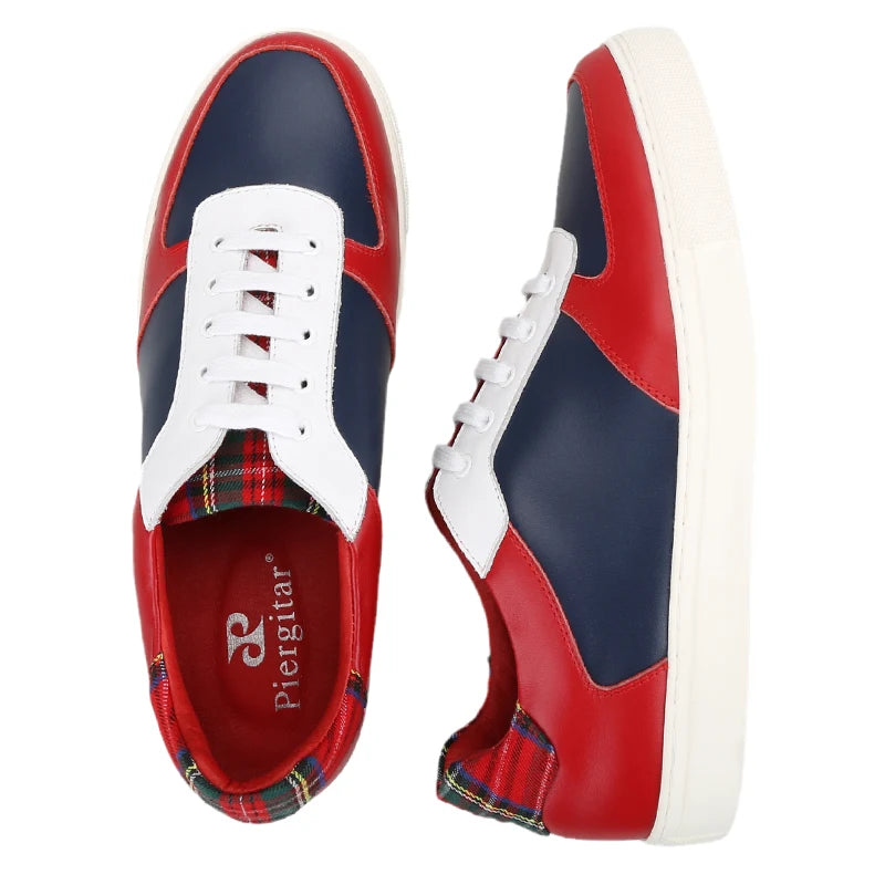 Sneakers Cuir Véritable Homme Patchwork Semelle Rehausseé – CLEVI Paris