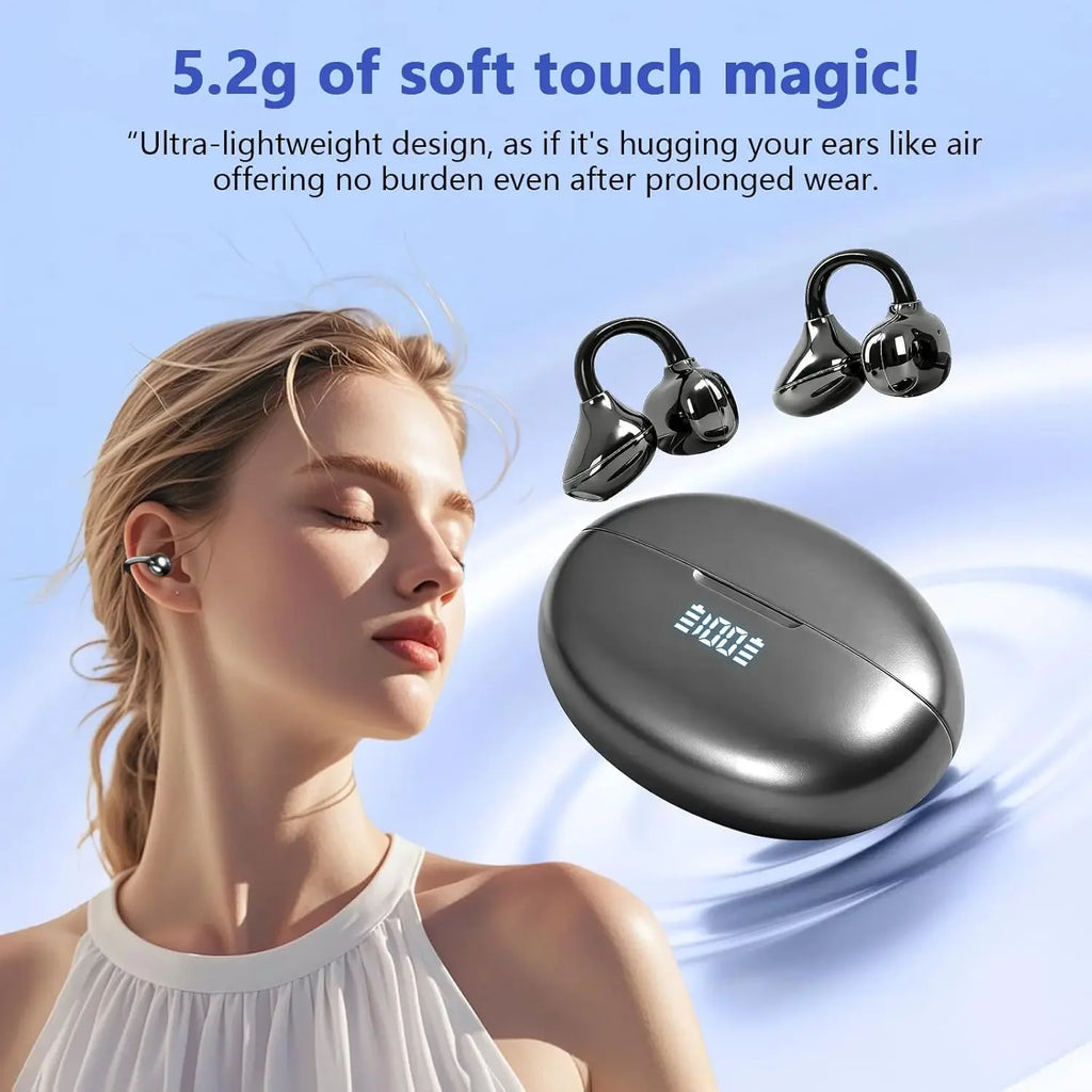 Écouteurs Open-Ear UYUXIO Bluetooth 5.4 Clip 72h Sport – CLEVI Paris