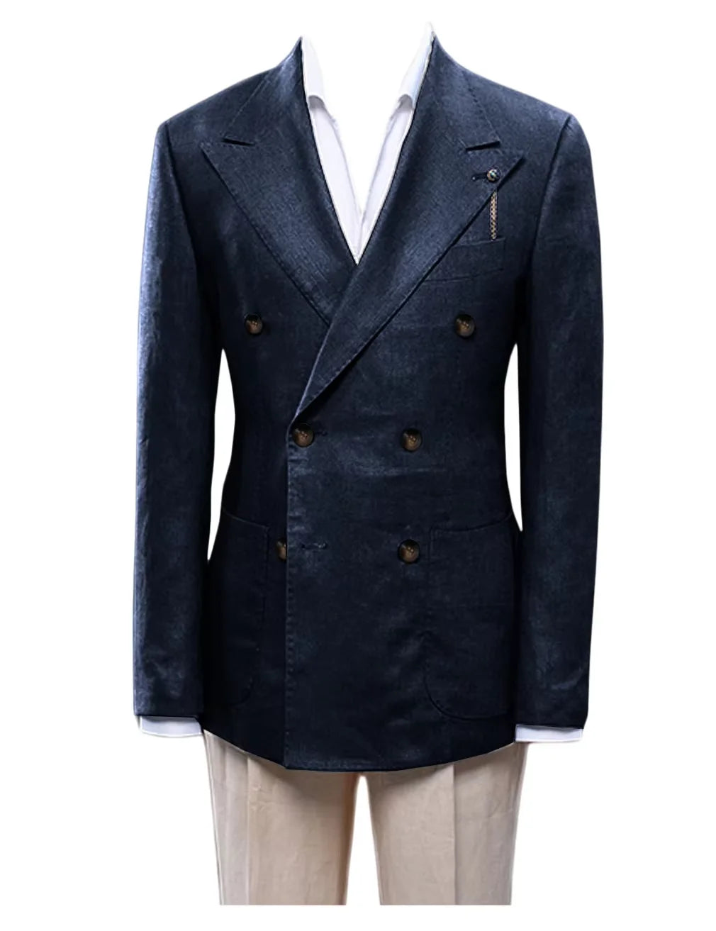 Blazer croisé lin et coton homme – CLEVI Paris
