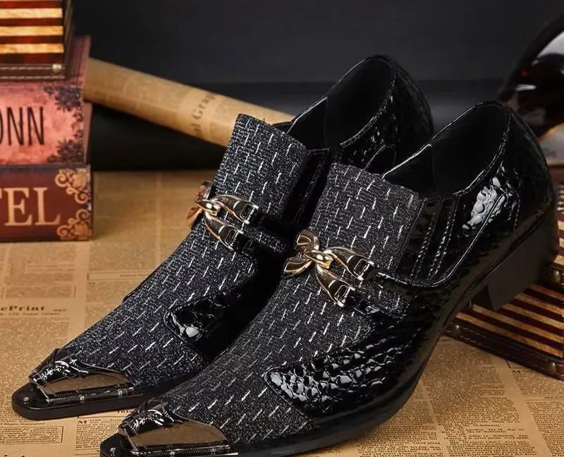 Mocassins Homme Luxe Oxford Slip-On – Bout Métallique, Cuir Suédé – CLEVI Paris