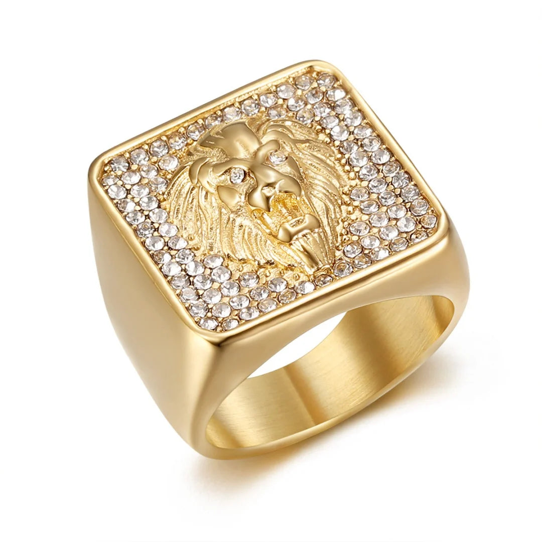 Bague tête de lion en acier inoxydable – CLEVI Paris