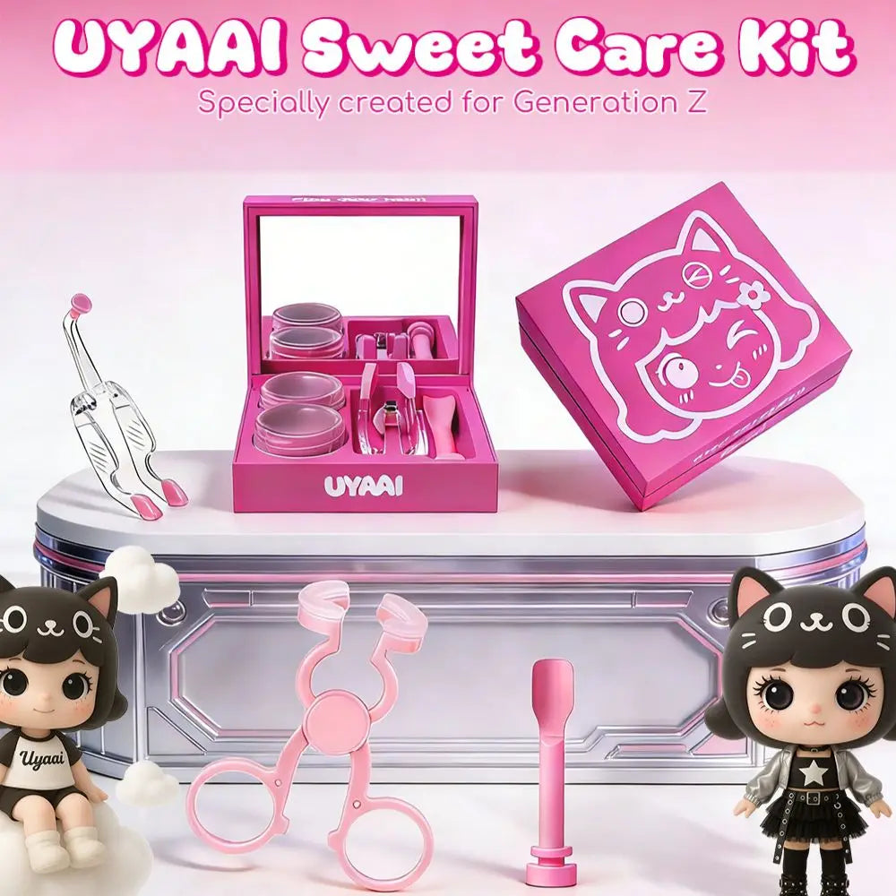 Kit Entretien Lentilles de Contact UYAAI | Solution, Nettoyeur & Outil de Pose | Unisexe – CLEVI Paris