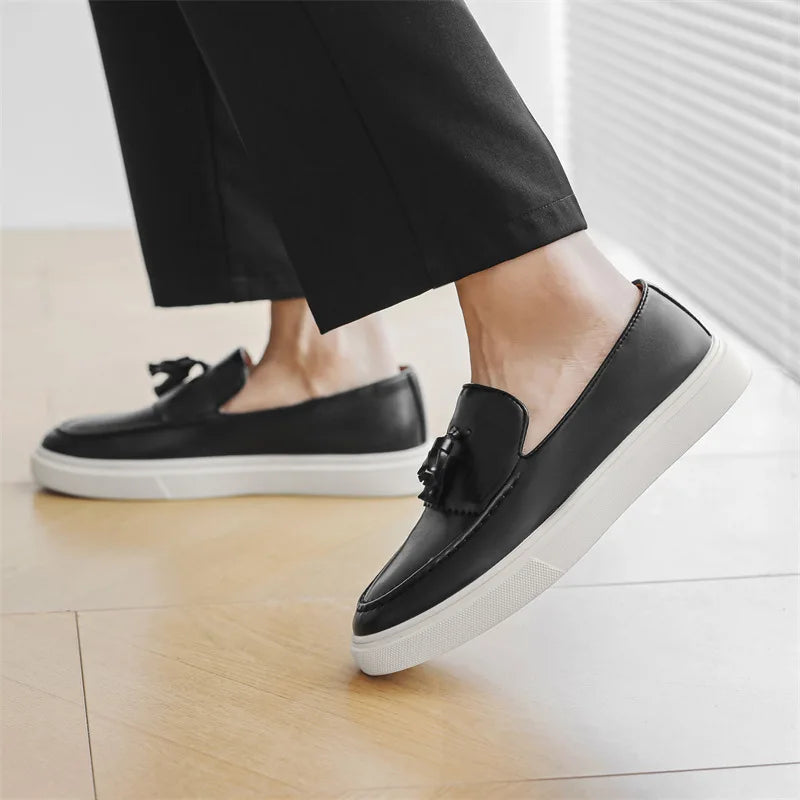 Loafers Mocassins Homme à Glands Cuir Slip-On – CLEVI Paris