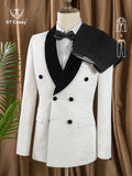 Costume homme blanc 2 pièces, double boutonnage – CLEVI Paris