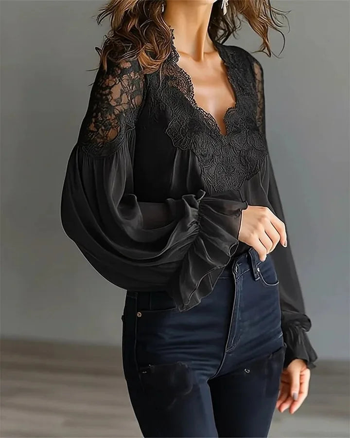 Chemisier Femme Élégant à Manches Bouffantes – CLEVI Paris