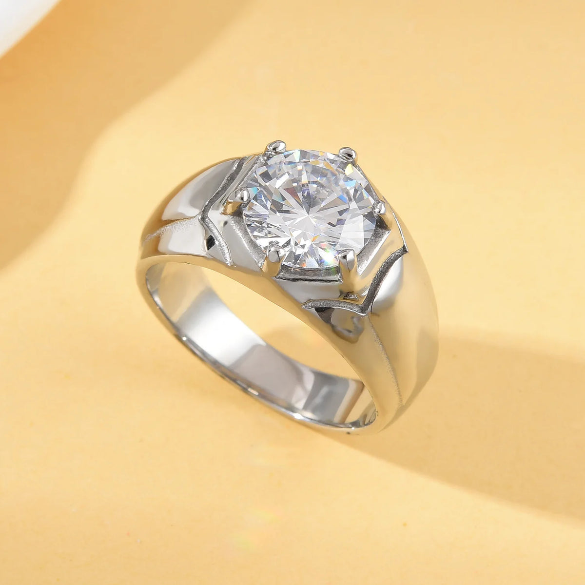 Bague Homme Géométrique en Acier Inoxydable – CLEVI Paris