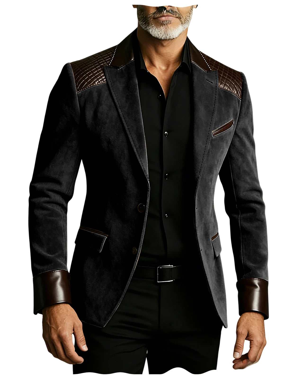 Blazer homme ajusté à détails crocodile – CLEVI Paris
