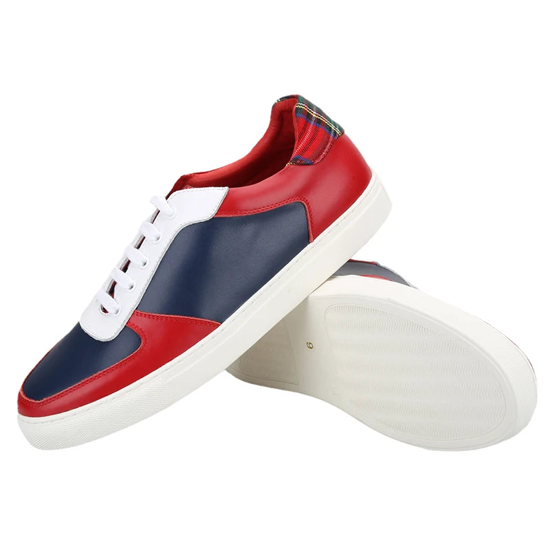 Sneakers Cuir Véritable Homme Patchwork Semelle Rehausseé – CLEVI Paris