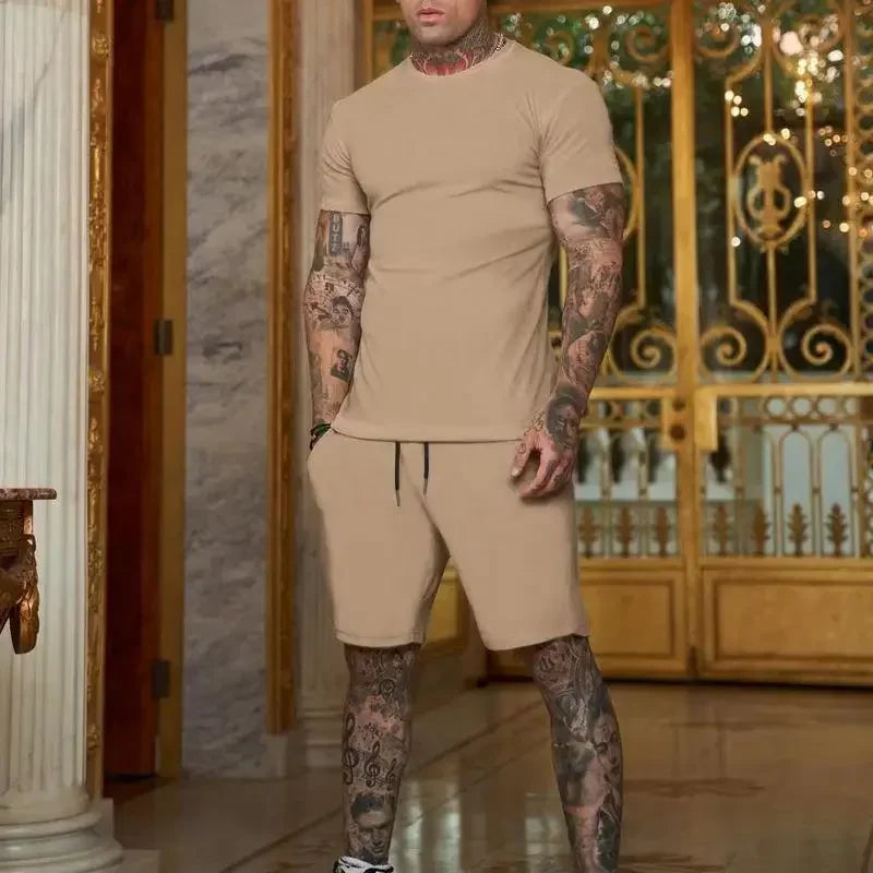 Ensemble homme t-shirt imprimé et short à cordon – CLEVI Paris