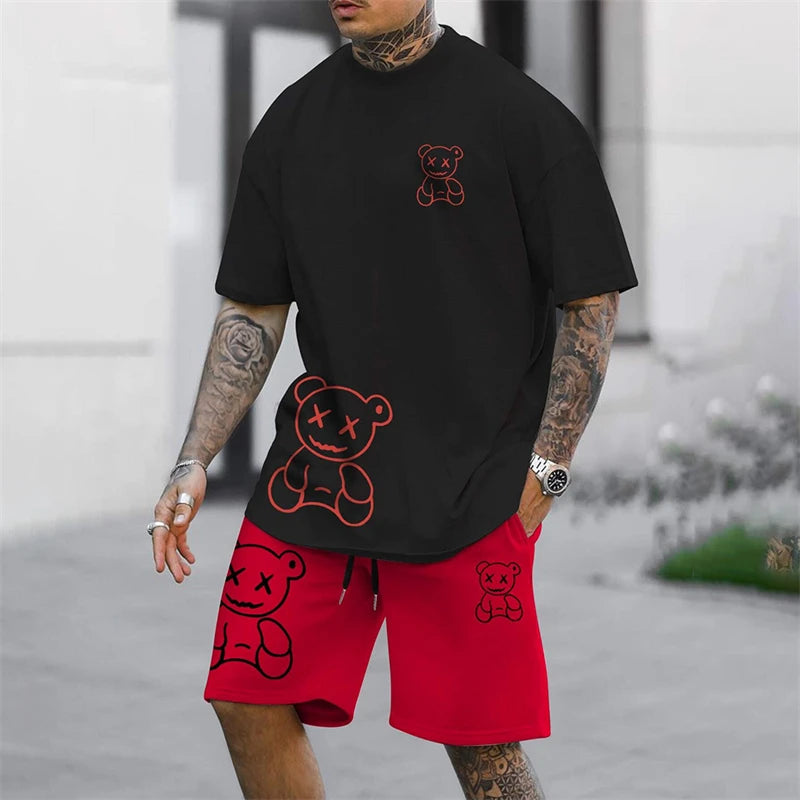 Ensemble homme t-shirt imprimé et short ample – CLEVI Paris