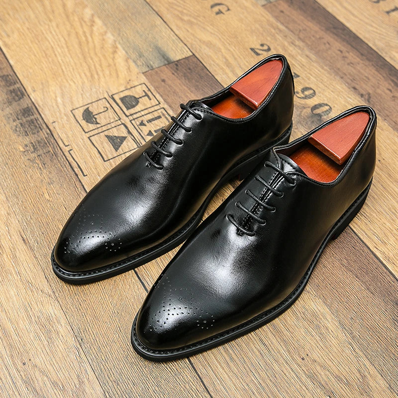 Brogue Homme Semelle Rouge Lacets Bout Rond Business Formel 2 Coloris – CLEVI Paris