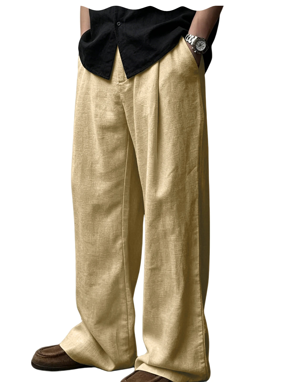 Pantalon en lin coupe ample – CLEVI Paris