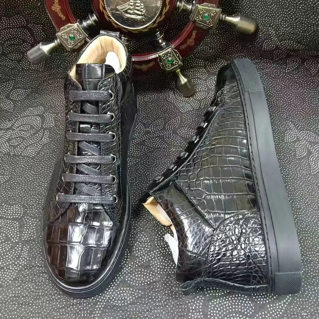 Sneakers homme noires en cuir à lacets – CLEVI Paris