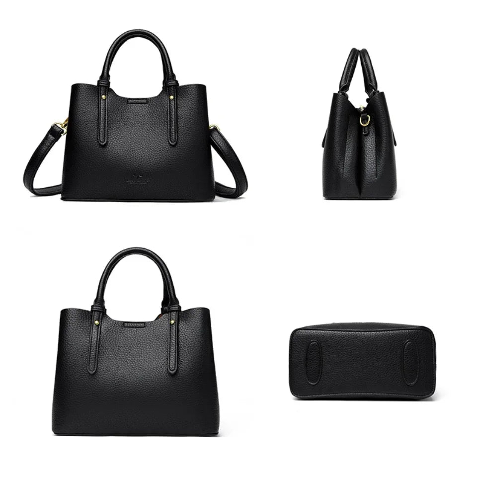 Sac à Main Femme Cuir Véritable Poignée Supérieure 23x18cm – CLEVI Paris