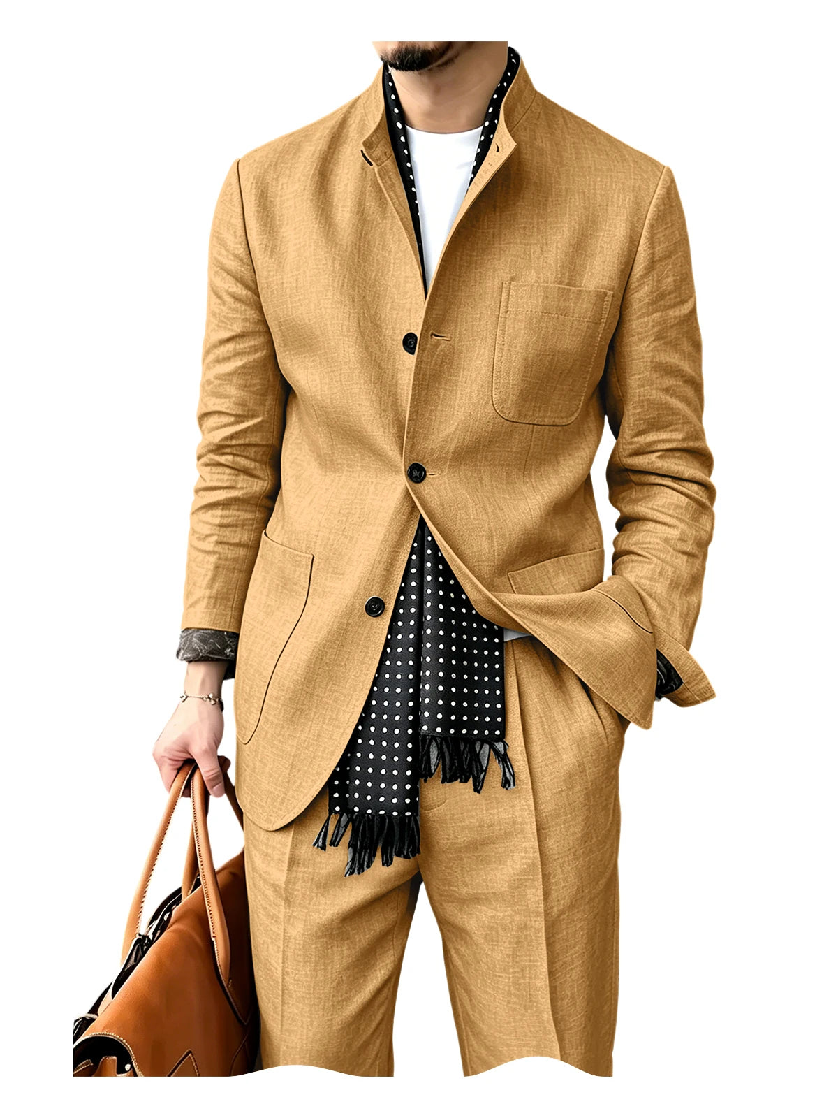 Costume homme 2 pièces en lin, veste et pantalon – CLEVI Paris
