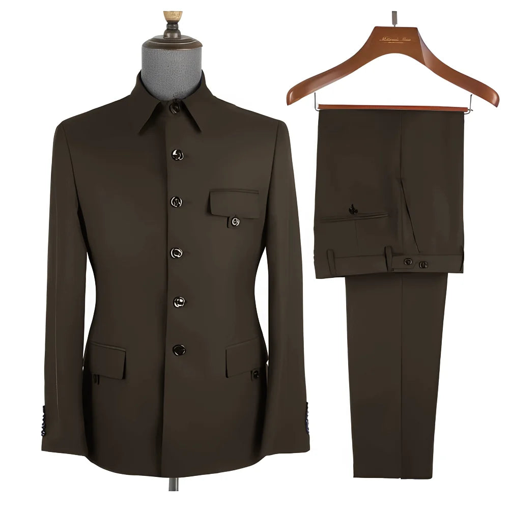 Costume homme 2 pièces, col montant – CLEVI Paris