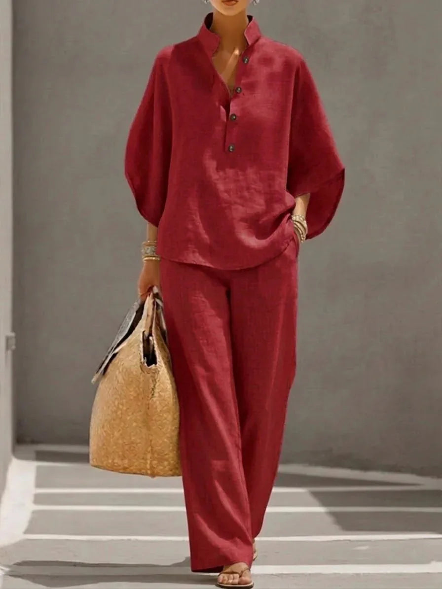 Ensemble femme haut col montant et pantalon – CLEVI Paris