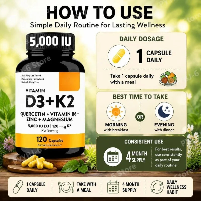 Vitamine D3 K2, flacon de 120 unités – CLEVI Paris