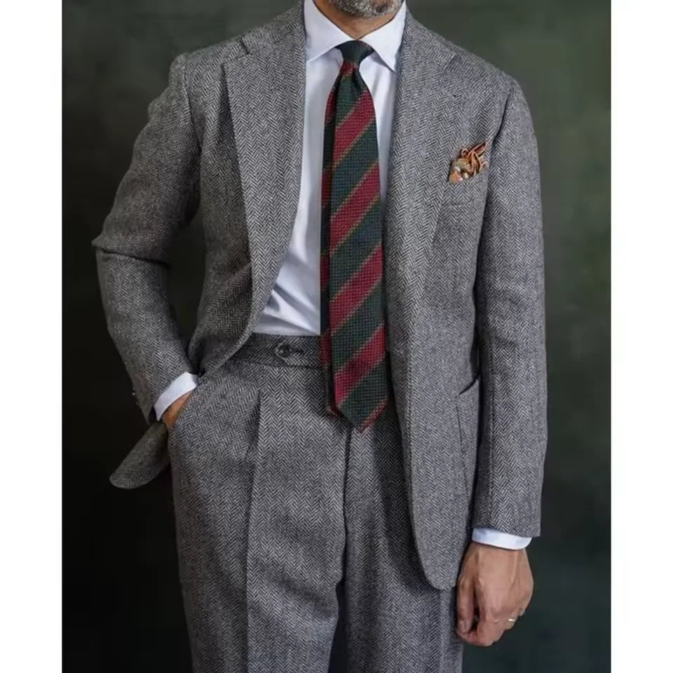 Costume homme à chevrons deux pièces – CLEVI Paris