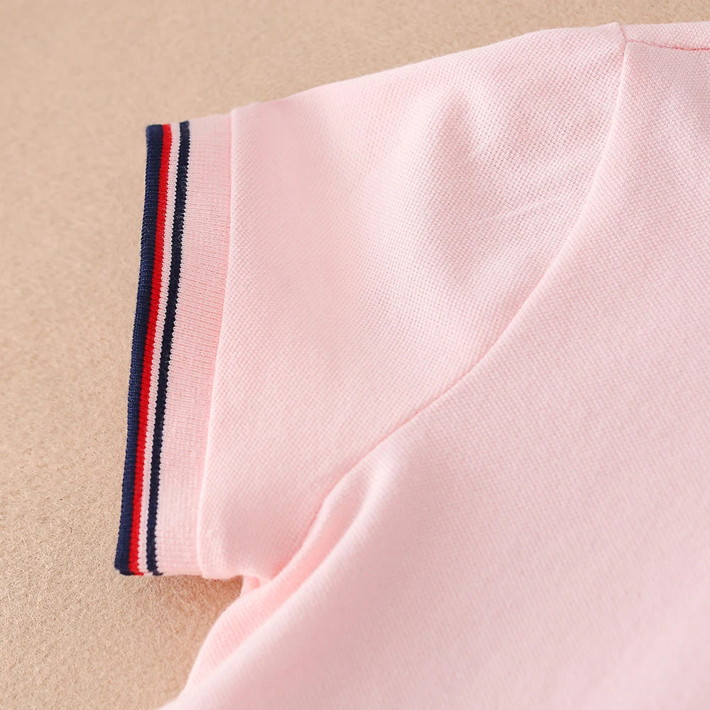 Robe polo fille en coton à manches courtes – CLEVI Paris