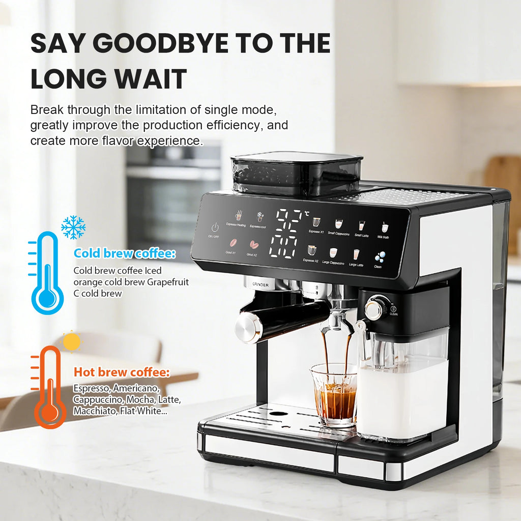 Machine à expresso avec moulin et écran TFT – CLEVI Paris