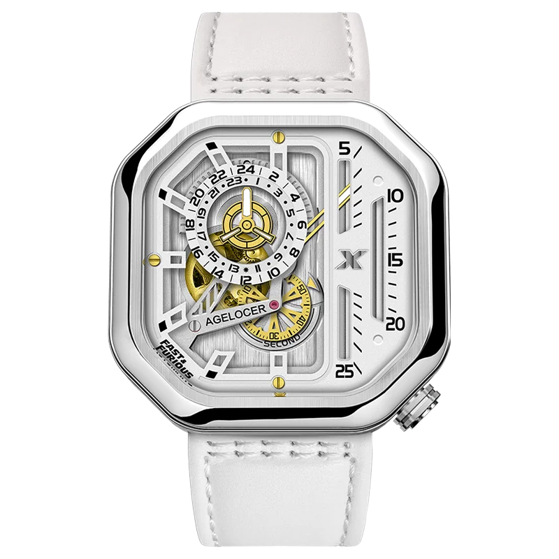 Montre Homme Automatique AGELOCER Racing Cyberpunk – Squelette 4 Couches Verre Saphir Étanche 5 Bars London Design Award – CLEVI Paris