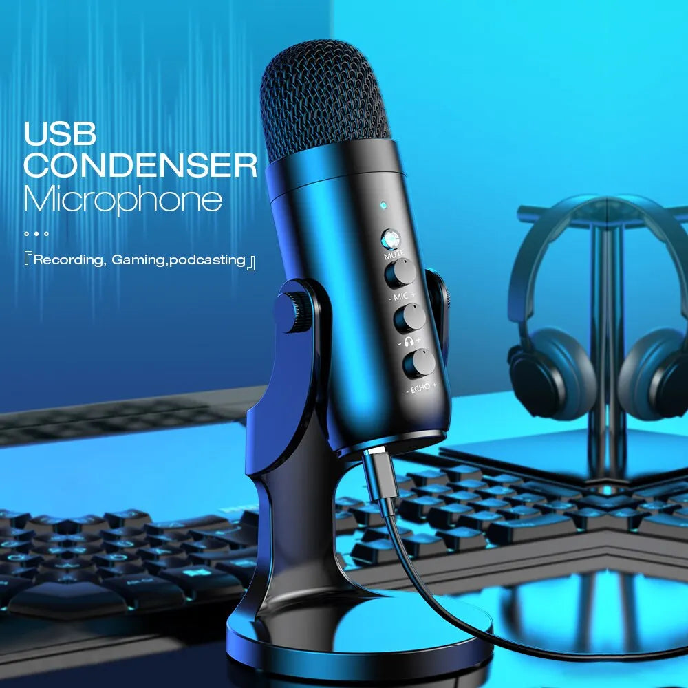 Microphone USB Condensateur HAOMUREN Cardioïde Podcast Gaming – CLEVI Paris