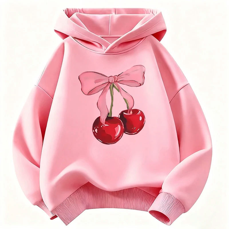 Sweat à capuche enfant motif cerise – CLEVI Paris