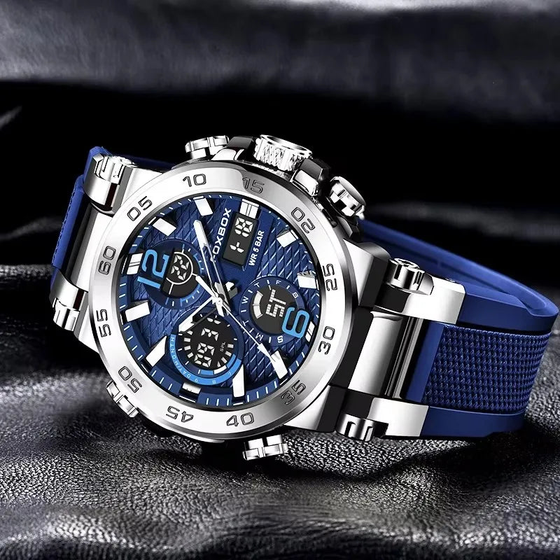 Montre Sport Double Affichage FOXBOX Homme Silicone 5 Bar – CLEVI Paris