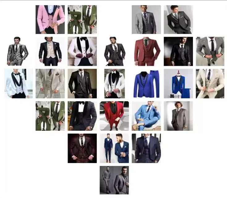 Costume 3 Pièces Homme Veste + Pantalon + Gilet Mariage Business Formel – Coton/Lycra Coupe Droite – 7 Coloris, XS à 5XL – CLEVI Paris