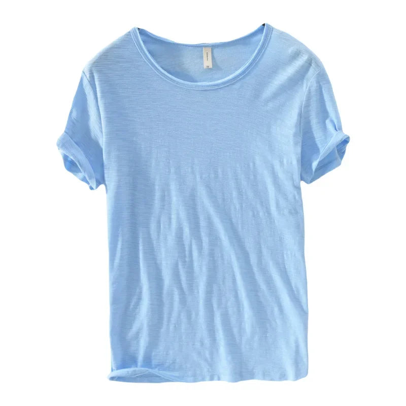 T-Shirt Homme Basique 100% Coton Col Rond Slim Fit Respirant Printemps Été M-3XL – CLEVI Paris