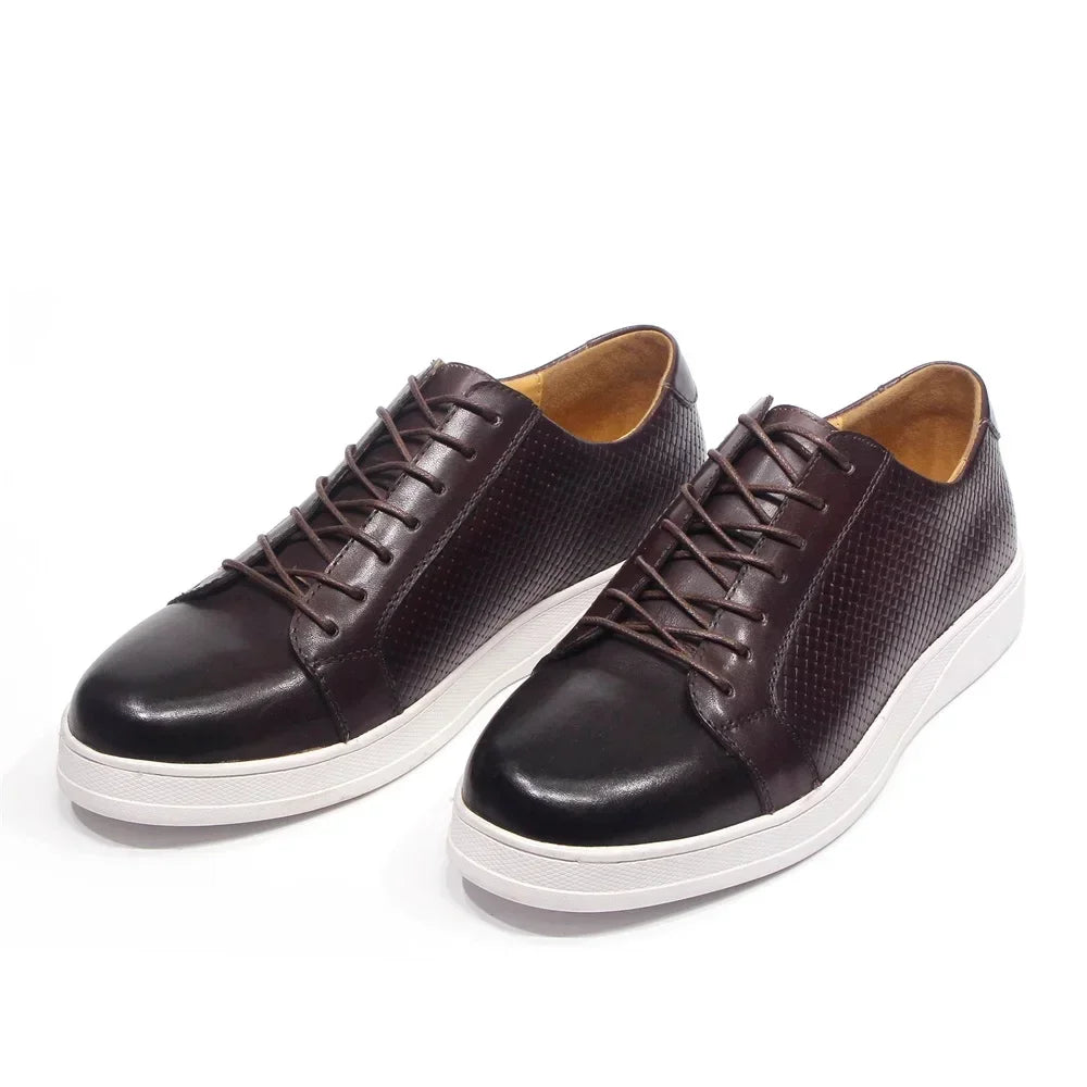 Sneakers Homme en Cuir de Vache à Lacets – CLEVI Paris