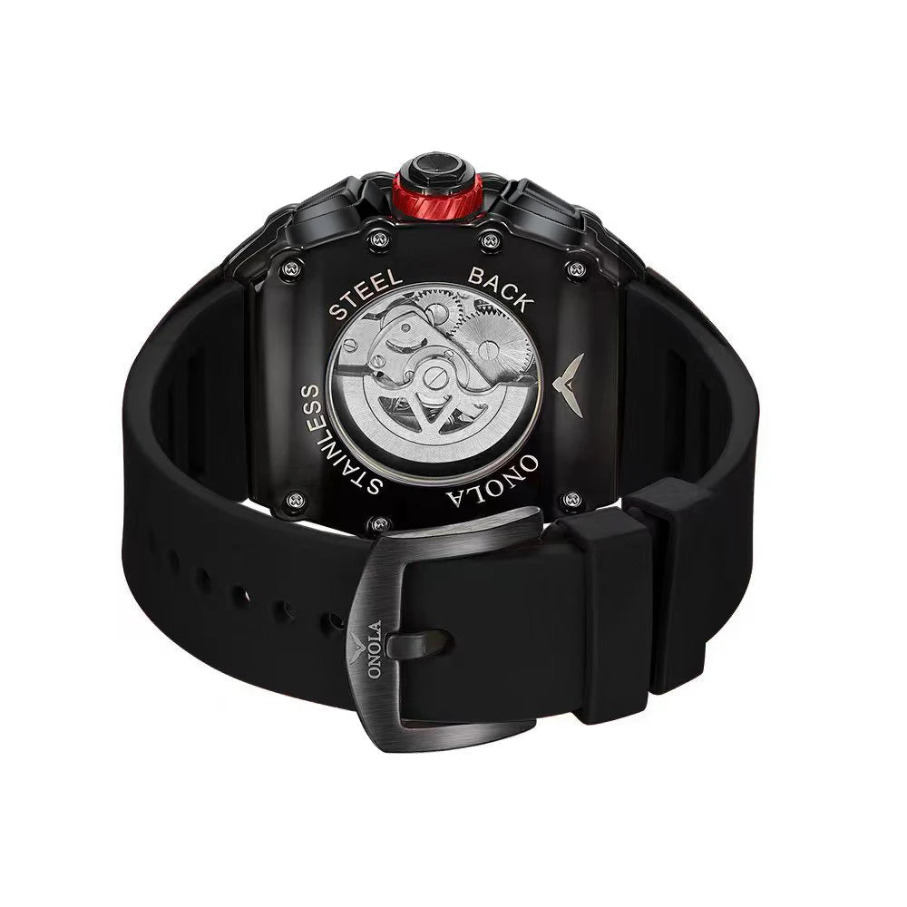 ONOLA Montre Automatique Homme Tonneau Squelette Lumineux Étanche 3ATM – CLEVI Paris