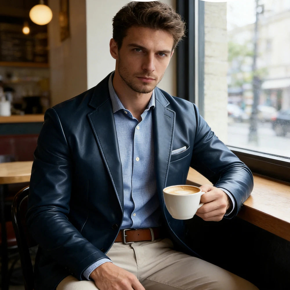 Blazer en similicuir pour homme – CLEVI Paris