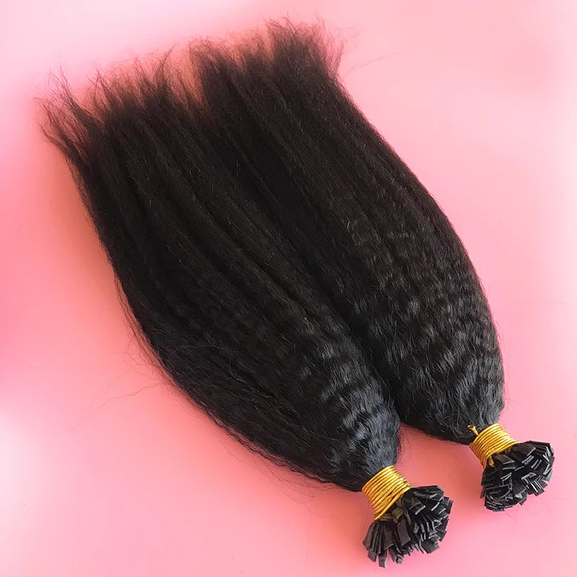Extensions Flat Tip Kinky Straight Remy Hair 100 Brins – CLEVI Paris