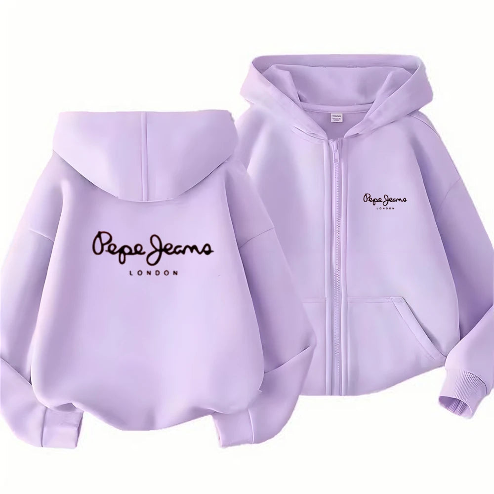 Sweat enfant zippé à capuche et lettres – CLEVI Paris