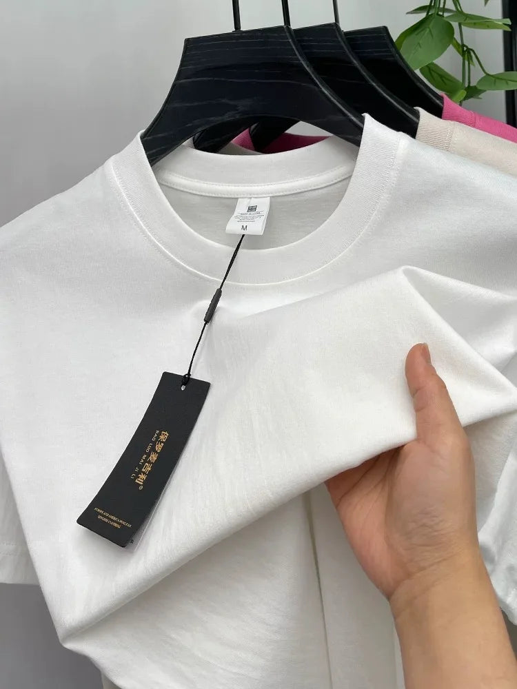 T-shirt homme uni à col rond en coton – CLEVI Paris