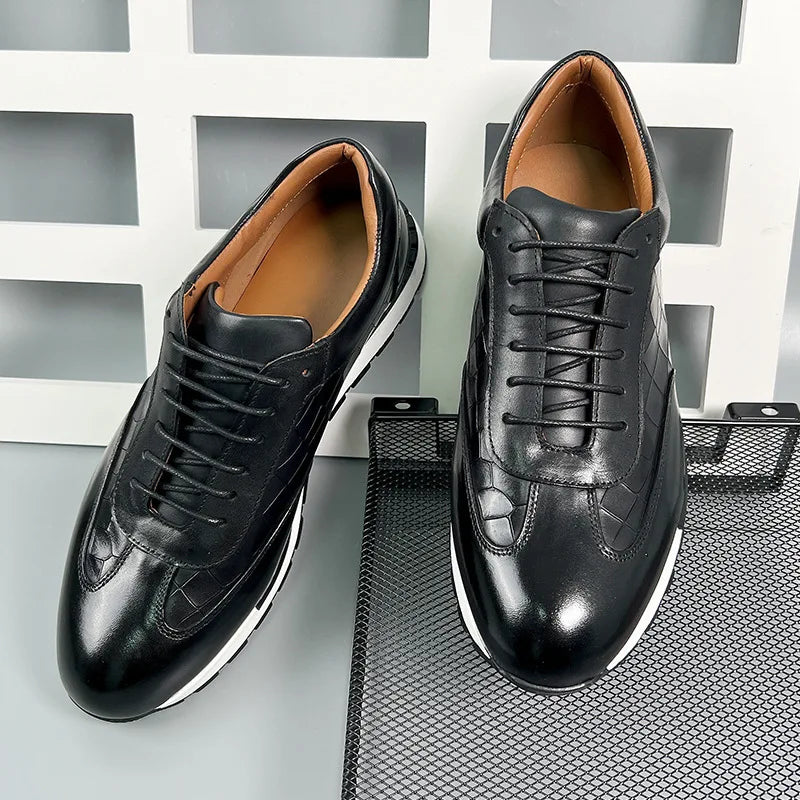 Sneakers en cuir à lacets pour homme – CLEVI Paris