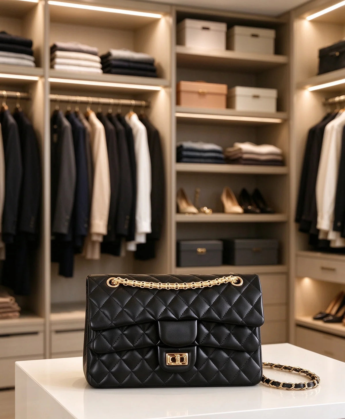Sac femme à chaîne et bandoulière réglable – CLEVI Paris